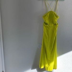 Farm Rio Monstera Open-Back Halter Midi Dress